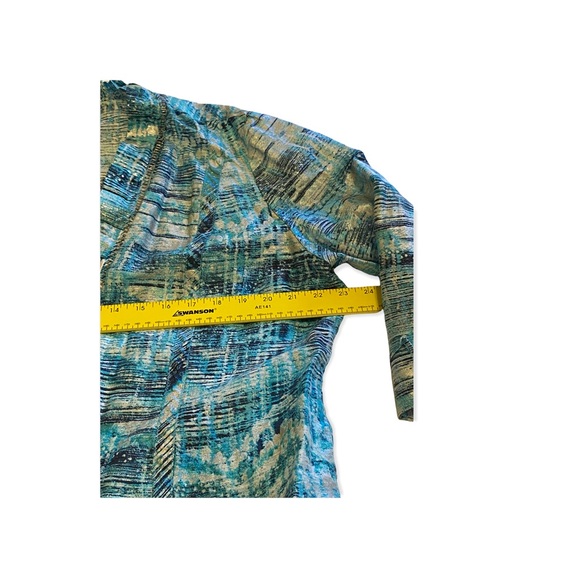 CHICOS 3 FREEDA OPEN FRONT JACKET Blazer MAUI BLUE Metal BEADED 3/4 Slv XLarge - Picture 10 of 10